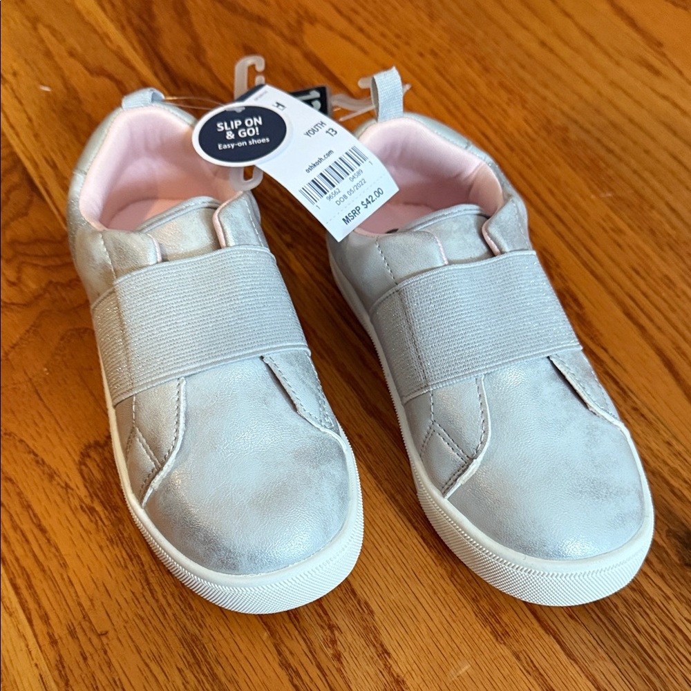 OshKosh B'gosh Silver Kids Slip-On Sneakers